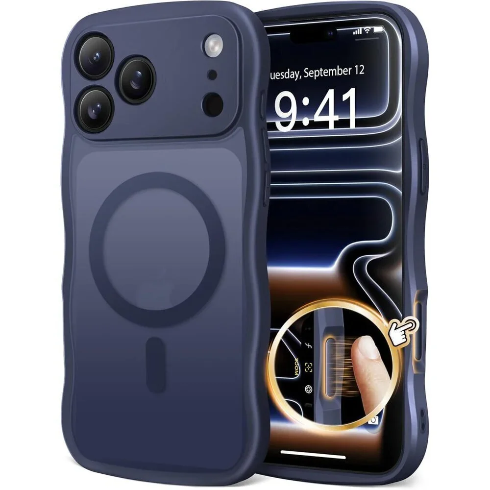 Women Dark Blue Iphone 17 Pro Max Case Full Camera Protection Mag Safe